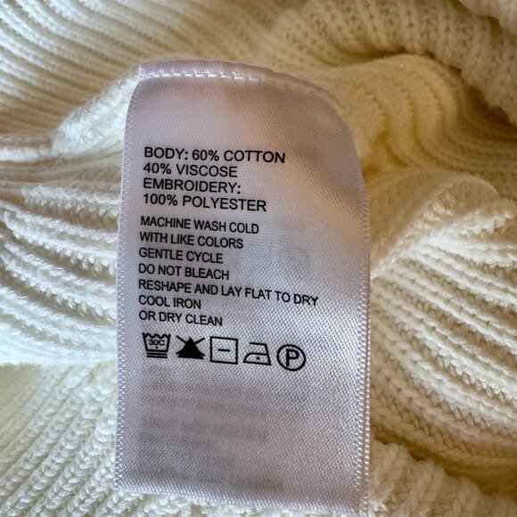 Tommy Bahama Breezy Palm Crew Neck Sweater in Cream and Tan - Picture 6 of 8